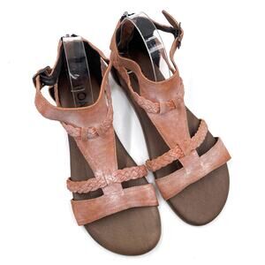 Bed Stu Roan Posey Suede Sandals Flat Gladiator Pink‎ Bee Osaka Braid Sz 9.5